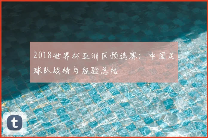 2018世界杯亚洲区预选赛：中国足球队战绩与经验总结